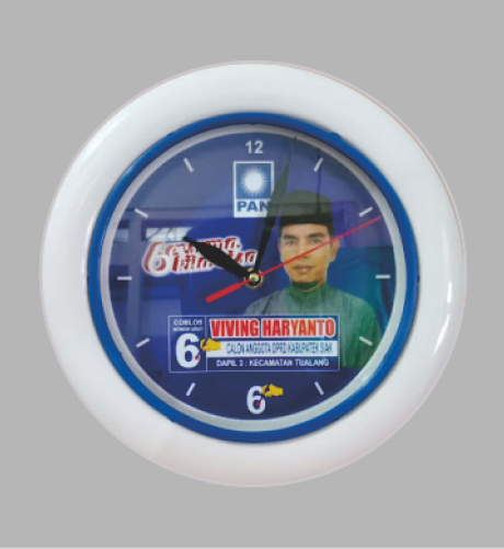 Jam dinding  Partai Body Putih 25 cm 