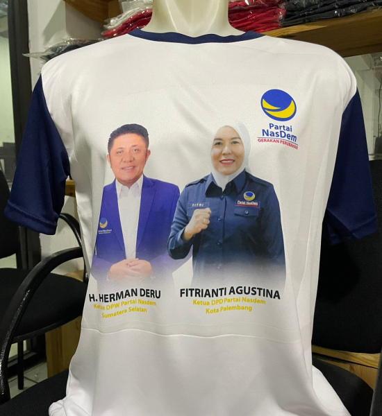 Kaos Partai Putih Biru Nasdem 