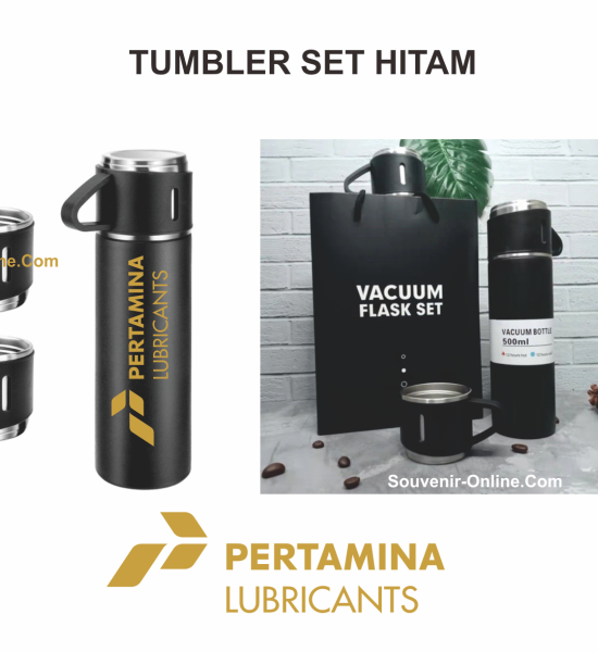 Tumbler Set Hitam Logo Pertamina 