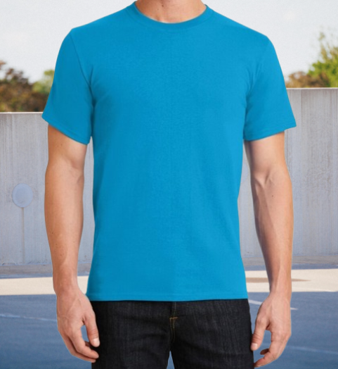 Baju Kaos Combed 24s biru Turkis O Neck Unisex