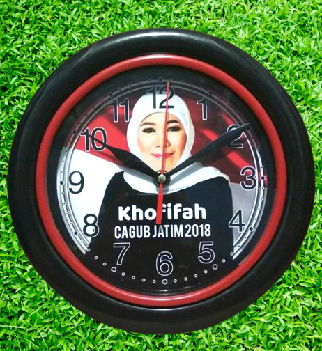 Produksi Jam Dinding Partai Hitam List Merah